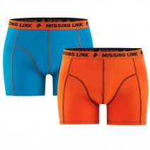 ML Cotton Boxer 2 Pack, D.Turquoise/Red Orange