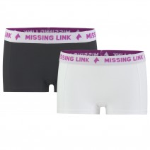 ML W's Cotton Boxer 2 Pack, Black/White 